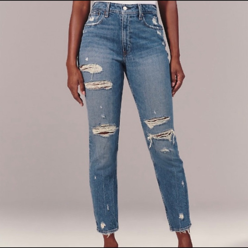 Abercrombie & Fitch Curve Love High Rise Mom Jeans